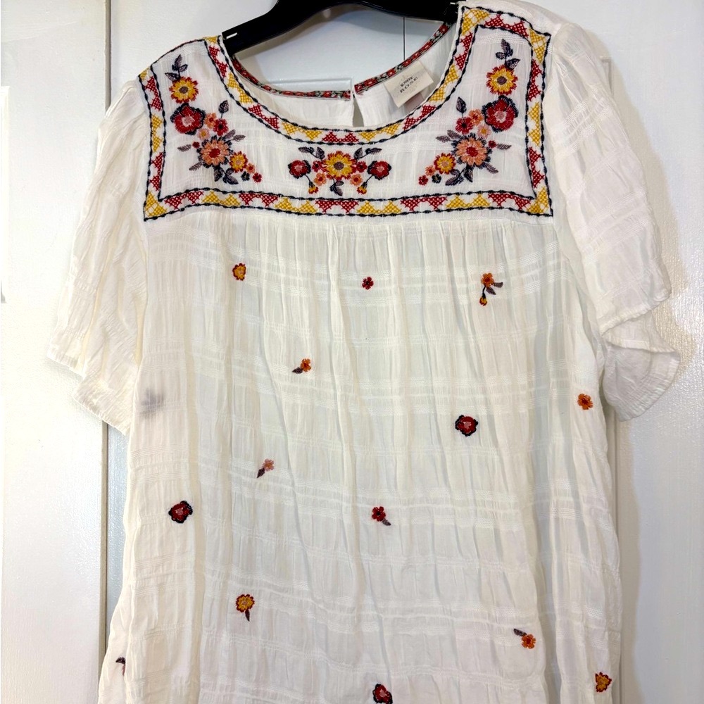 Knox Rose White Floral Embroidered Blouse